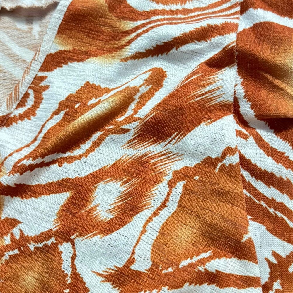Attitudes by Renee Women’s 3X Long Duster Cardigan Sweater Orange Abstract